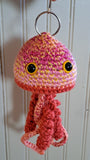 Crocheted jellyfish keychains