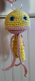 Crocheted jellyfish keychains